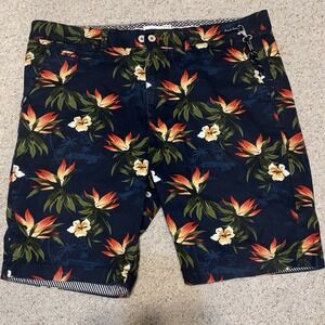 Cactus Man Ricky Singh Floral Hawaiian Flat Front Shorts 34 Ready For Funventure